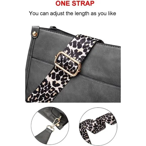 Women’s Grey Leather Purse Zipped Pockets Crossbody Bag and Shoulder Bag - Picture 4 of 6